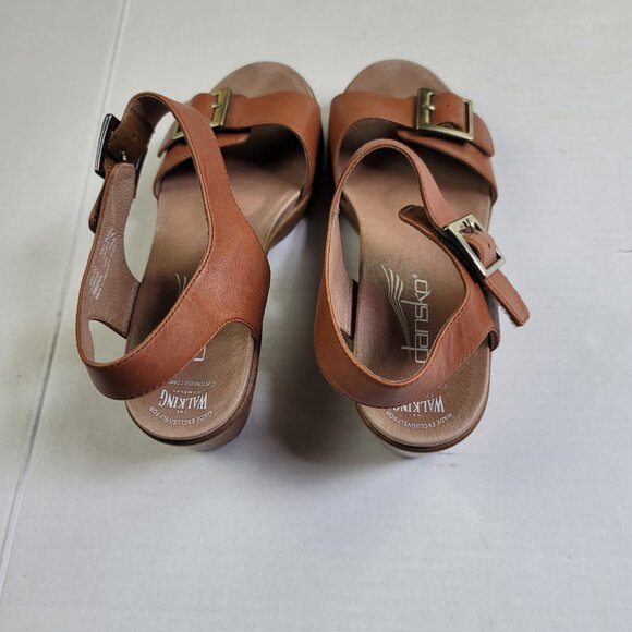 Dansko Jamey Wedges Leather Sandals Hook & Loop Strap - Picture 3 of 9